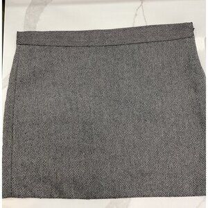 Vintage Gap Black & White Chevron Wool Blend A-Line Mini Skirt Size 10